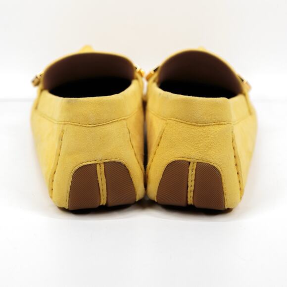 COLE HAAN‎ Evelyn Bow Driving Loafer Suede Preppy Classic Butter Yellow Sz 7.5 - Picture 6 of 9